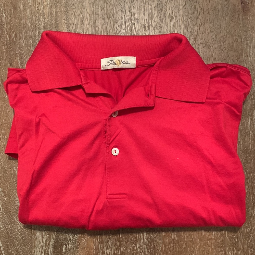 Peter Millar Medium Short Sleeve Polo in Red